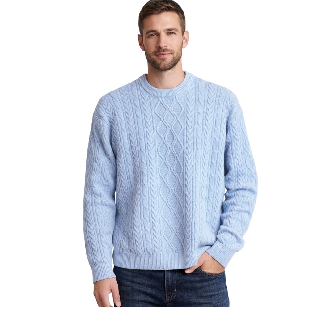 NEW AELFRIC Eden XL Y2K Streetwear‎  Sweater Light Blue Long Sleeve Crew Warm